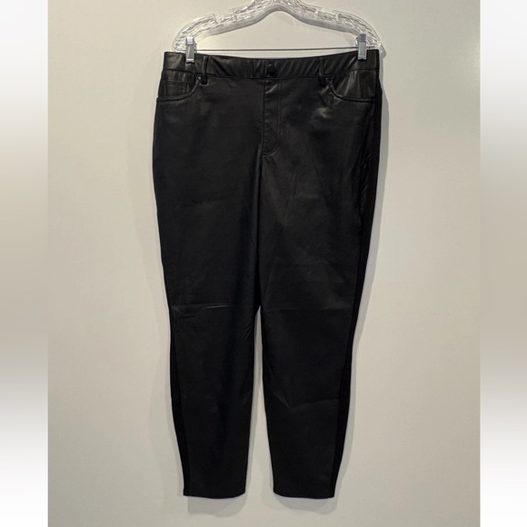 Cato Black Faux Leather Pull On Pants Womens Size Large (165)‎ - Picture 1 of 5